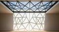 Interior with Geometric Skylight Casting Shadows creating unique art patterns Royalty Free Stock Photo