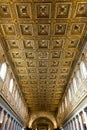 The Interior Golden Decorated Ceiling of the Basilica of Santa M