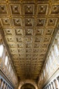 The Interior Golden Decorated Ceiling of the Basilica of Santa M Royalty Free Stock Photo