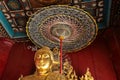 Interior of the golden Shwezigon Pagoda or Shwezigon Paya in Bagan, Myanmar. Royalty Free Stock Photo