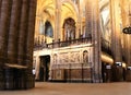 Interior of the gothic Barcelona Cathedral Spain Royalty Free Stock Photo