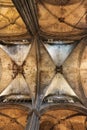Interior of the gothic Barcelona Cathedral Spain Royalty Free Stock Photo