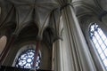 Interior of gothic cathedral with columns