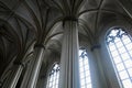 Interior of gothic cathedral with columns