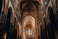 Interior of Gothic Cathedral , monument of German Catholicism and Gothic architecture. old retro churchold retro church