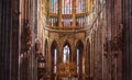 Interior of Gothic Cathedral , monument of German Catholicism and Gothic architecture. old retro churchold retro church