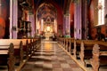 The interior of a Gothic church, Poland.