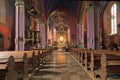 The interior of a Gothic church, Poland.