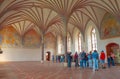 Interior of the Grand Dining Chamber in the Middle Castle part of the Medieval Teutonic Order castle and monastery in