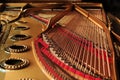 Interior of grand piano