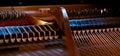 Interior of a grand piano, harp Royalty Free Stock Photo