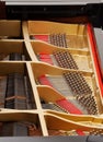 Interior of grand piano with strings Royalty Free Stock Photo