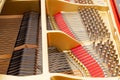 Interior of grand piano with strings Royalty Free Stock Photo
