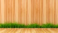 Interior grass wood background. 3d illustration, 3d rendering