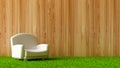 Interior grass wood background. 3d illustration, 3d rendering