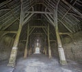 Interior of Great Coxwell Tithe Barn Royalty Free Stock Photo