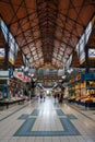 The interior of the Great Market Hall in Budapest (in Hungarian Nagycsarnok or Vasarcsarnok Royalty Free Stock Photo