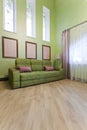 Interior in green colors and a glass chandelier Royalty Free Stock Photo