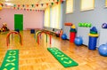 The interior of the gym in the kindergarten. The concept of physical development and health of children