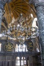 Interior of the Hagia Sofia Aya Sophia in Istanbul, Turkey Royalty Free Stock Photo