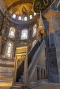 Interior of the Hagia Sofia Aya Sophia in Istanbul, Turkey Royalty Free Stock Photo