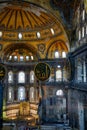 The interior of the Hagia Sophia with famouse Islamic elements,