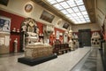 The interior of the hall of European medieval art in the Pushkin Museum of Fine Arts Royalty Free Stock Photo