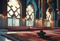 Interior of a hall in a mosque for performing namaz