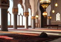 Interior of a hall in a mosque for performing namaz