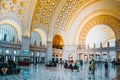 Interior hall Washington Union Station, railway Station Building with people Royalty Free Stock Photo