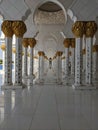 Interior hallway of Sheikh Zeid Grand mosque Royalty Free Stock Photo