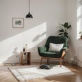 The interior has a armchair on empty white wall background ing Royalty Free Stock Photo