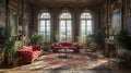 The interior of a Haussmannian apartment in Paris.