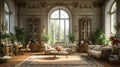 The interior of a Haussmannian apartment in Paris.