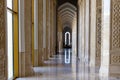 Interior Hazrat Sultan Mosque - long corridor arches. Astana. Kazakhstan