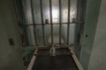 High risk solitary confinement cell in prison through bars