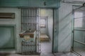 Empty high risk solitary confinement cell in abandoned prison Royalty Free Stock Photo