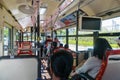 Interior of Hiroshima sightseeing loop bus