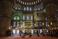 The interior of the historic Blue Mosque in Istanbul. Turkey.