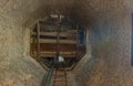 The interior of a historic brick water tower. Royalty Free Stock Photo