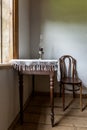 Interior of historic old farm house with window for print