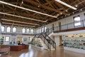 Interior of historic Western New Mexico University Fleming Hall, with displays of prehistoric Mimbres Mogollon pottery, Silver Cit Royalty Free Stock Photo
