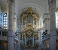 Interior of the Historical Cathedral Frauenkirche in the Old Town of Dresden, the Capital City of Saxony