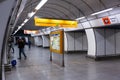 Interior of the Hloubetin metro station in Prague. Czech Republic Royalty Free Stock Photo