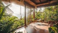 interior home villa eco-friendly Thai rest , palm beautiful sunny green design exotic summer