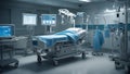 interior of a hospital A realistic scene of a medical equipment in an ICU ward of a hospital. The equipment includes a vent Royalty Free Stock Photo