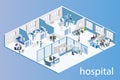 Interior of hospital room, pharmacy, doctor`s office, reception Royalty Free Stock Photo