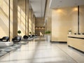 Interior of a hotel reception 3D illustration Royalty Free Stock Photo