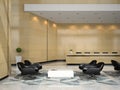 Interior of a hotel reception 3D illustration Royalty Free Stock Photo