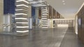 Interior of hotel reception hall 3D illustration Royalty Free Stock Photo
